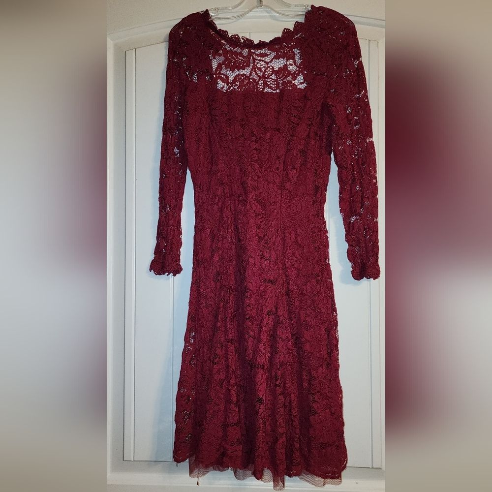 Burgundy lace dress